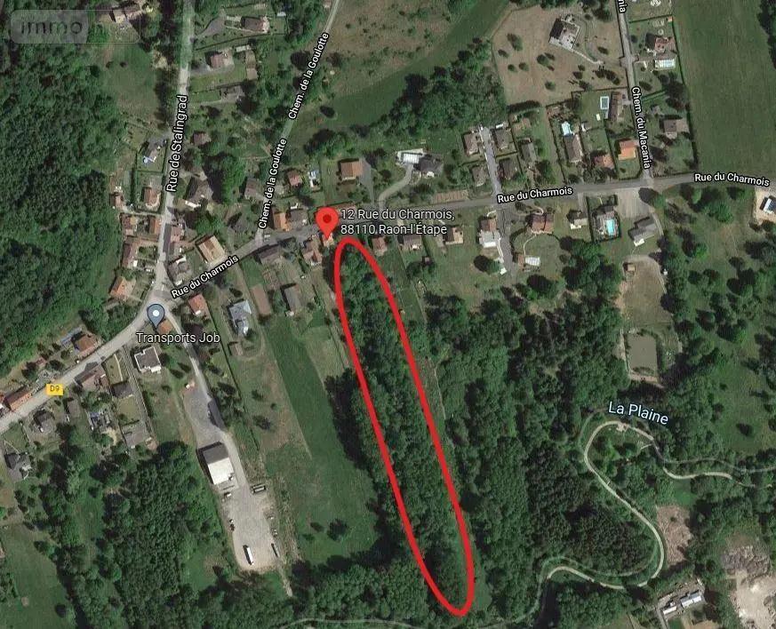 Terrain a batir a vendre Raon-l'Étape 88110 Vosges 88 63000 euros 88061-717 003