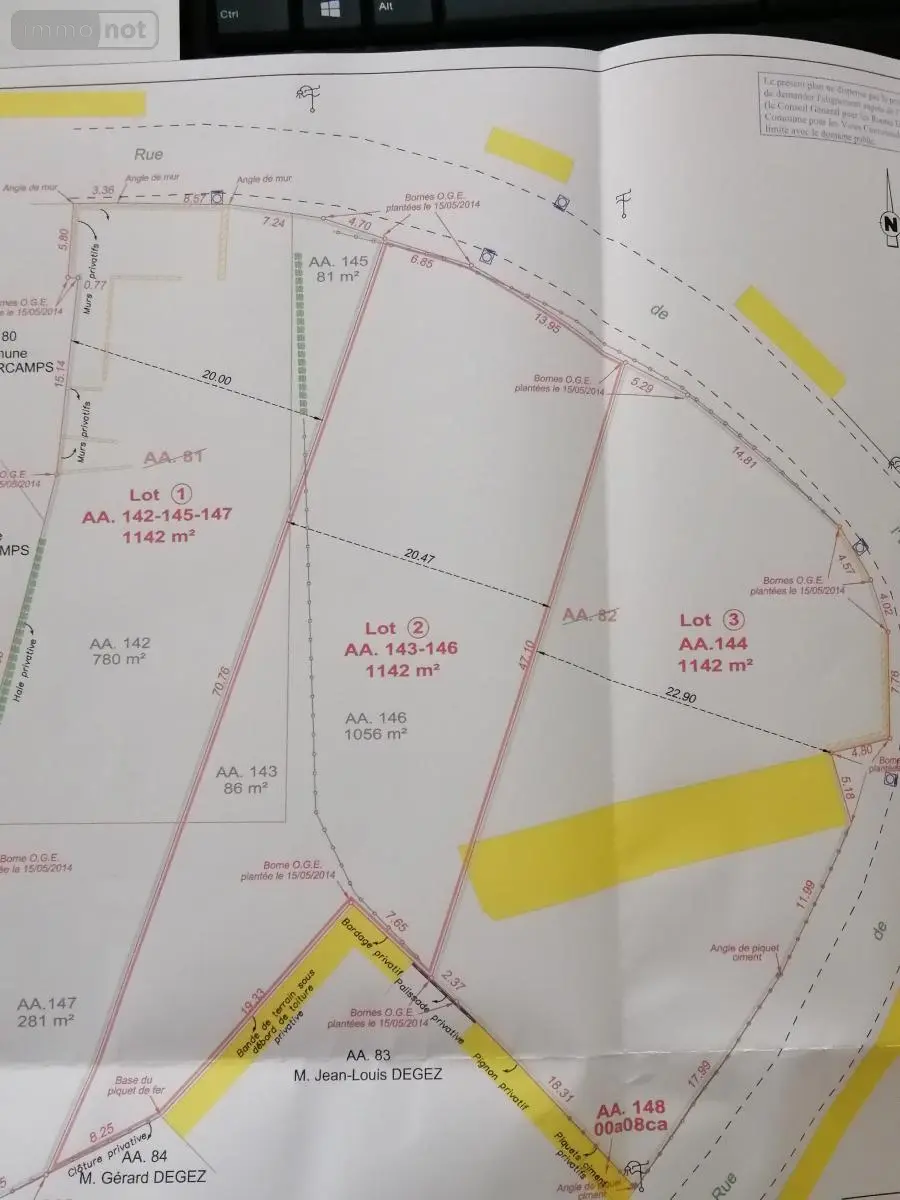 Terrain a batir a vendre Humbercamps 62158 Pas-de-Calais 62 42400 euros 62113-323 002