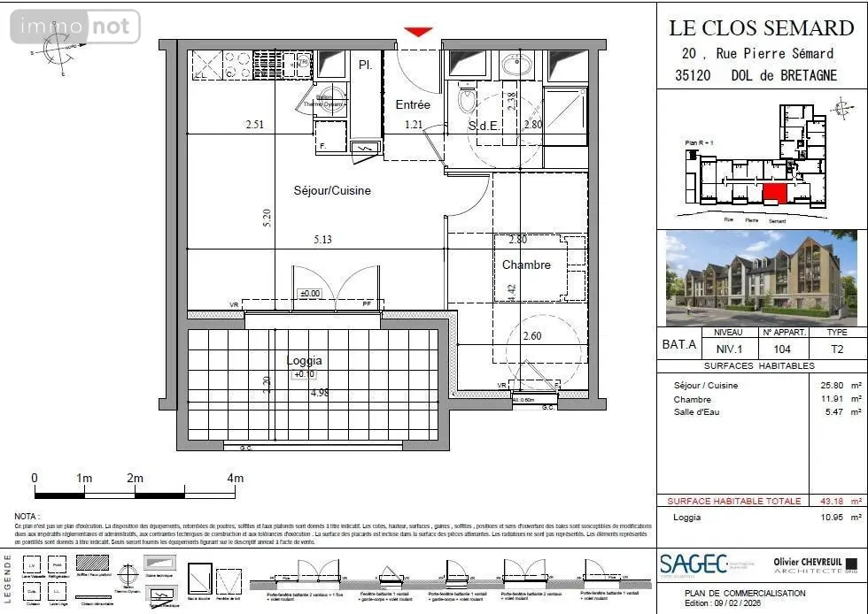 Appartement a vendre Dol-de-Bretagne 35120 Ille-et-Vilaine 35 42 m2 2 pièces 139000 euros 35130-3823 005