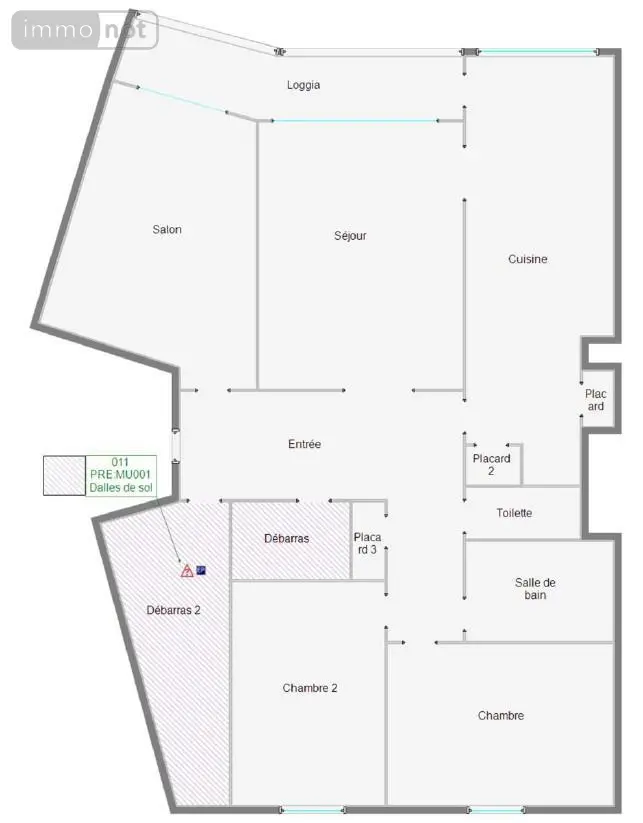 Appartement a vendre Tours 37000 Indre-et-Loire 37 105 m2 4 pièces 126240 euros 37008-2728 012
