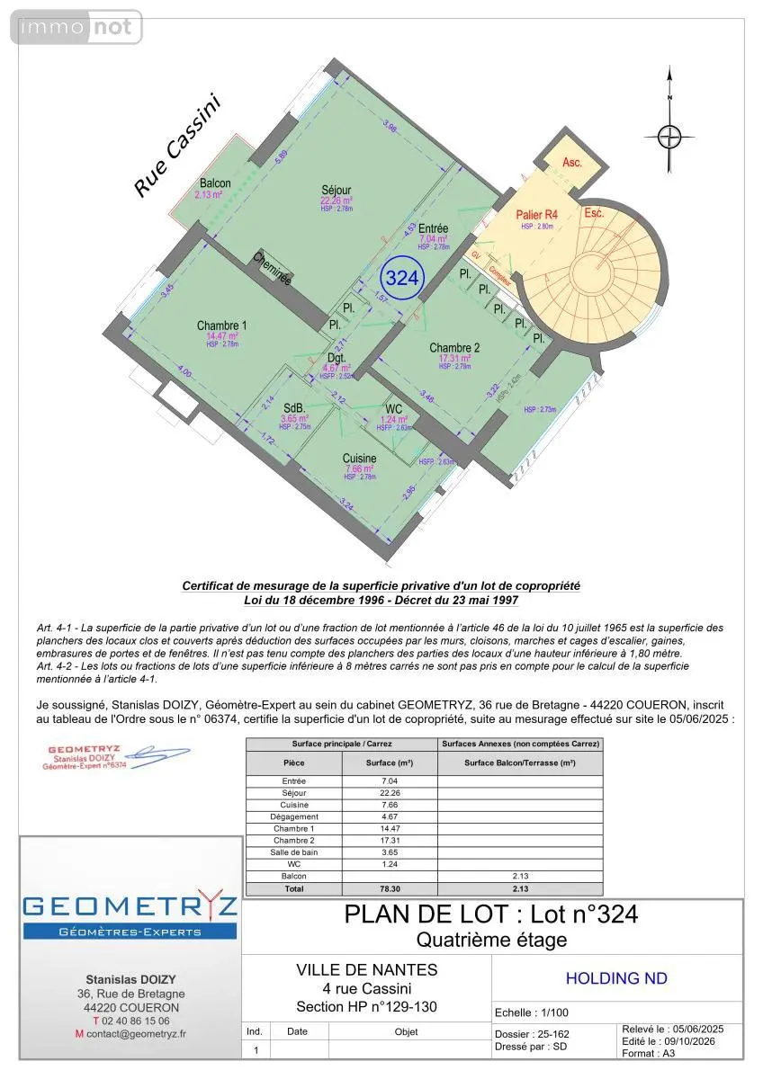 Location appartement Nantes 44000 Loire-Atlantique 44 80 m2 3 pièces 1297 euros 44028-L217 004