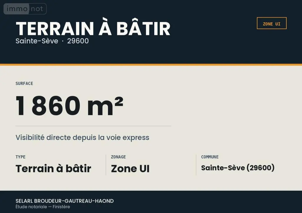 Terrain a batir a vendre Sainte-Sève 29600 Finistère 29 96230 euros 29107-2850 001