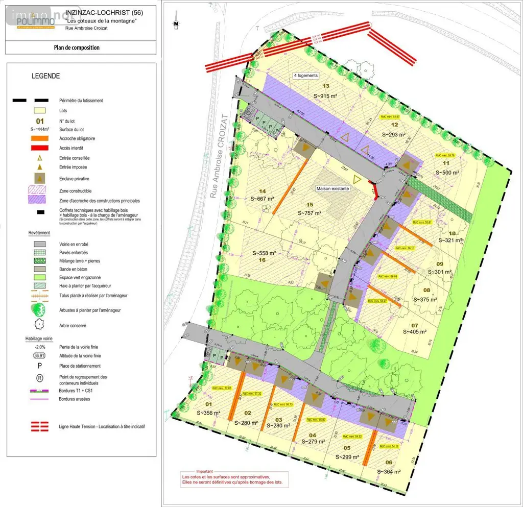 Terrain a batir a vendre Inzinzac-Lochrist 56650 Morbihan 56 80454 euros 56029-1403 002