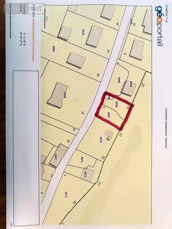 Terrain a batir a vendre Saint-Martin-de-Mieux 14700 Calvados 14 32950 euros 61030-1138 002