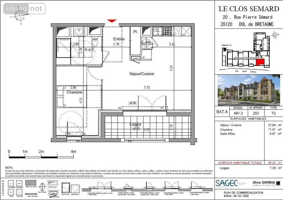 Appartement a vendre Dol-de-Bretagne 35120 Ille-et-Vilaine 35 42 m2 2 pièces 139000 euros 35130-3823 007