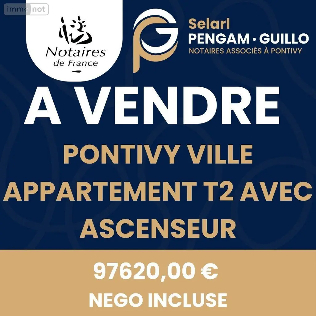 Appartement a vendre Pontivy 56300 Morbihan 56 50 m2 2 pièces 97620 euros 56062-2299 002