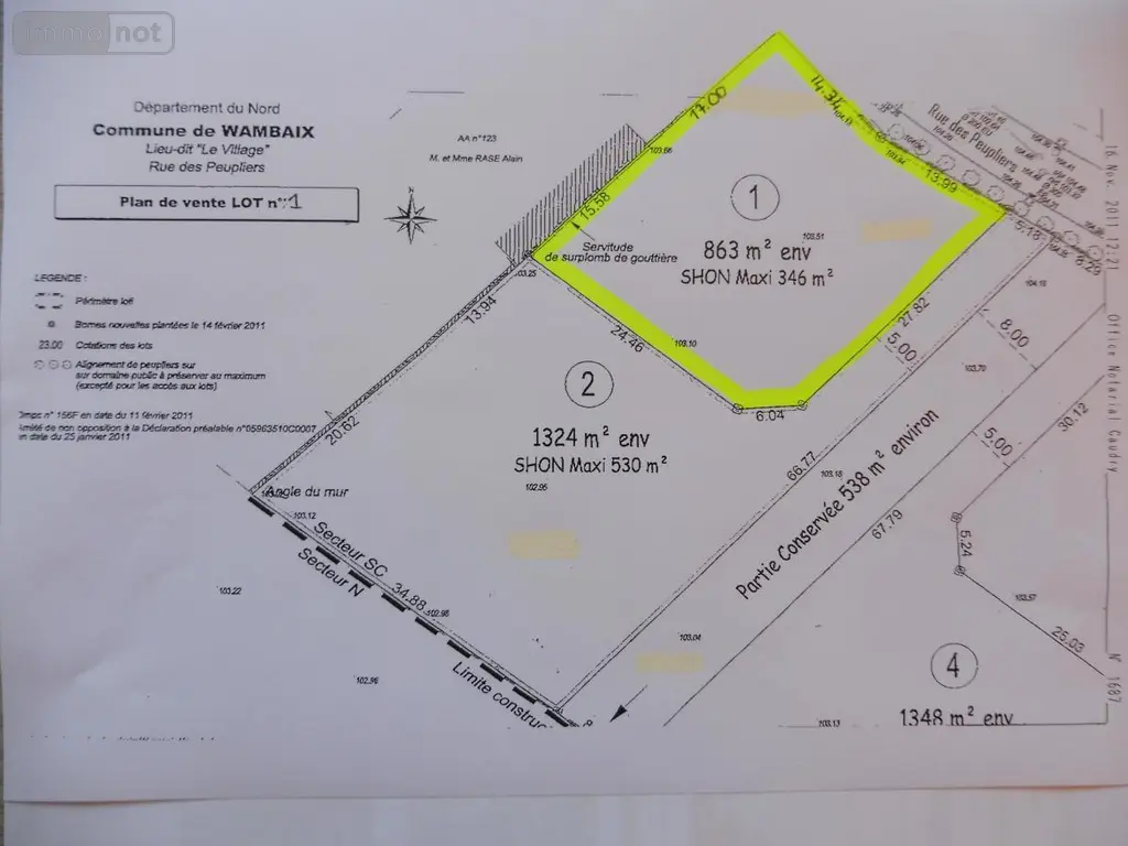 Terrain a batir a vendre Wambaix 59400 Nord 59 58800 euros 59098-10057 001