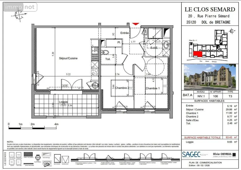 Appartement a vendre Dol-de-Bretagne 35120 Ille-et-Vilaine 35 59 m2 3 pièces 195000 euros 35130-3778 005