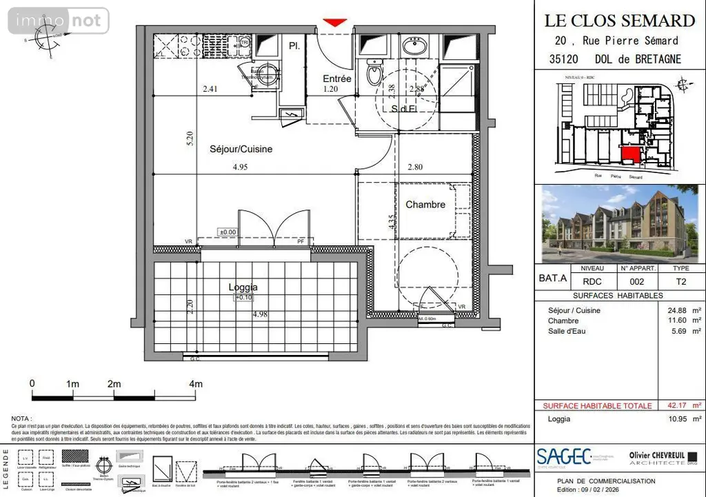 Appartement a vendre Dol-de-Bretagne 35120 Ille-et-Vilaine 35 42 m2 2 pièces 139000 euros 35130-3823 003