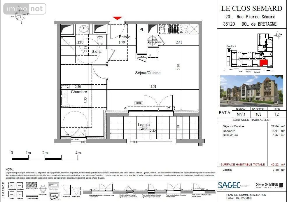 Appartement a vendre Dol-de-Bretagne 35120 Ille-et-Vilaine 35 42 m2 2 pièces 139000 euros 35130-3823 004