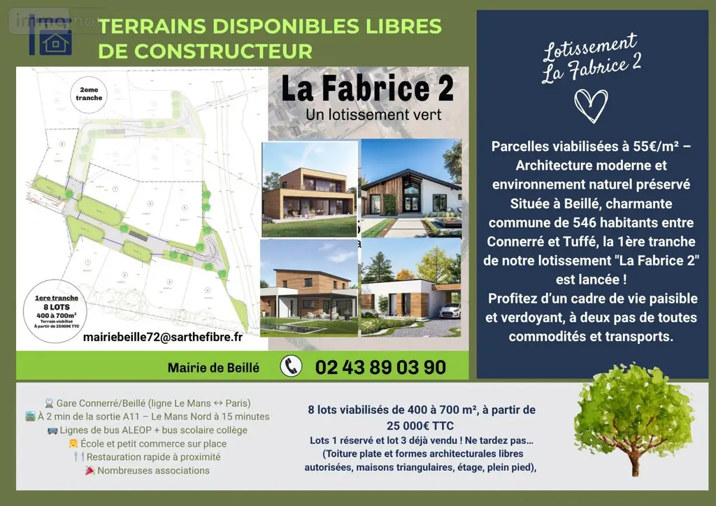 Terrain a batir a vendre Beillé 72160 Sarthe 72 0 euros 87212 001
