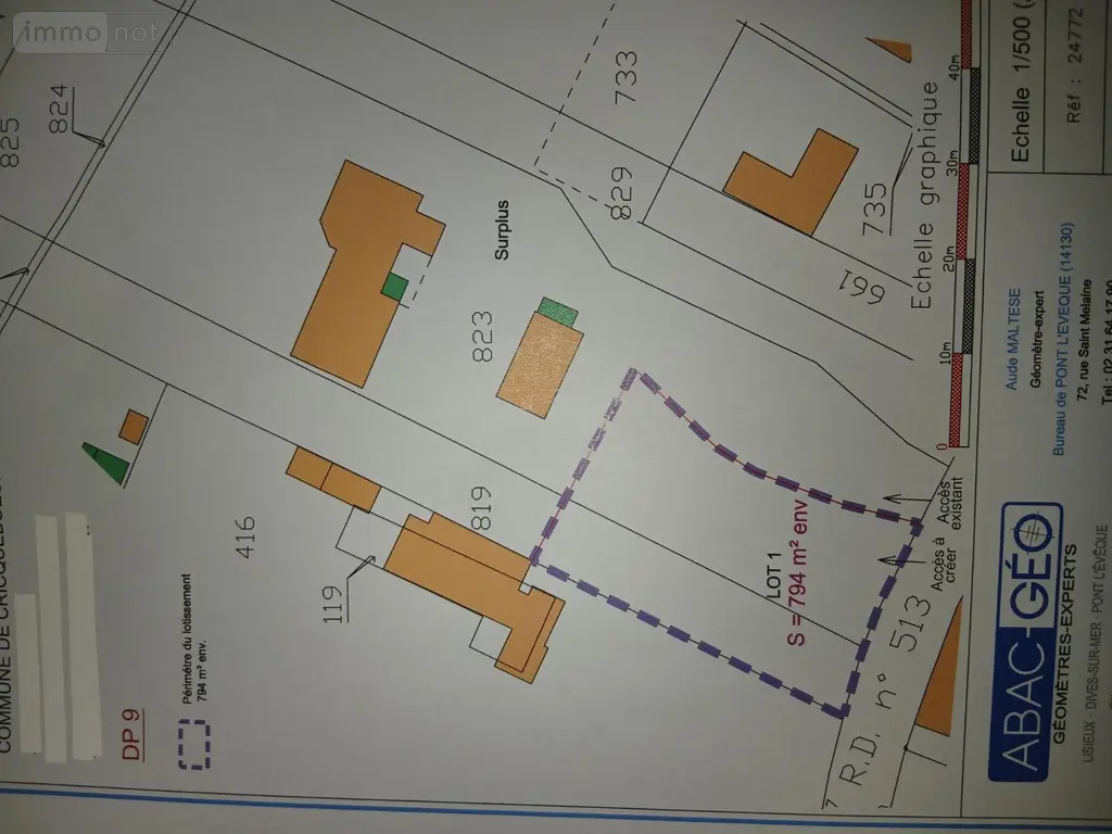 Terrain a batir a vendre Cricquebœuf 14113 Calvados 14 207200 euros TB136 001
