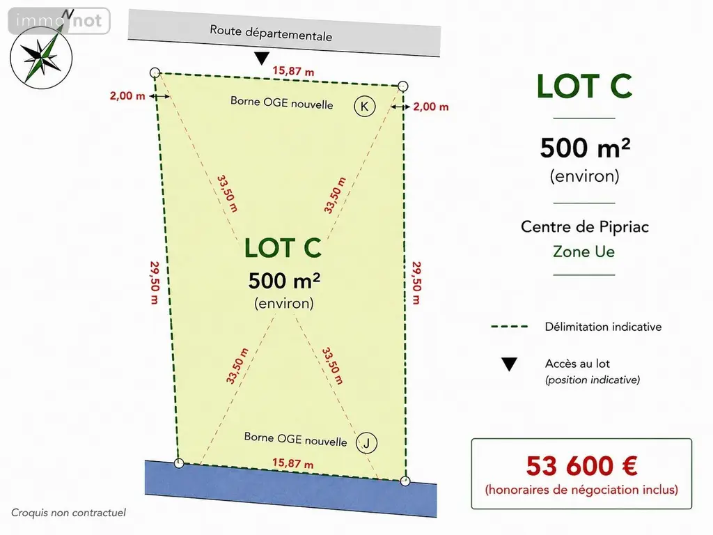 Terrain a batir a vendre Pipriac 35550 Ille-et-Vilaine 35 500 m2 53600 euros 1007569-1 004