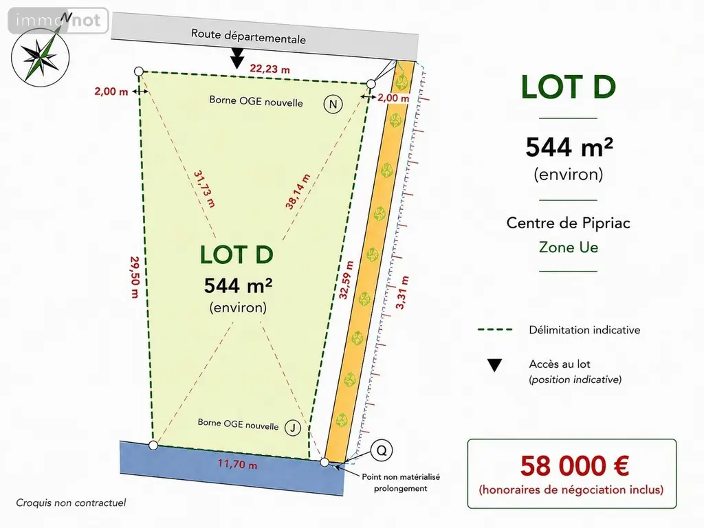 Terrain a batir a vendre Pipriac 35550 Ille-et-Vilaine 35 500 m2 53600 euros 1007569-1 005
