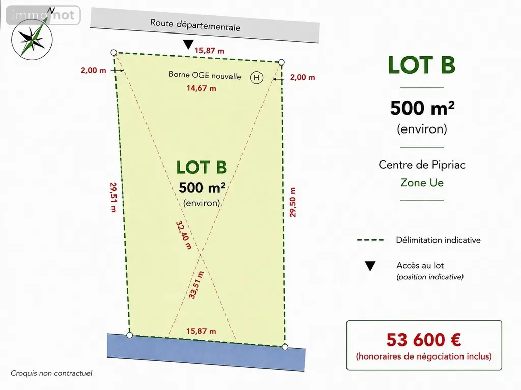 Terrain a batir a vendre Pipriac 35550 Ille-et-Vilaine 35 500 m2 53600 euros 1007569-1 003