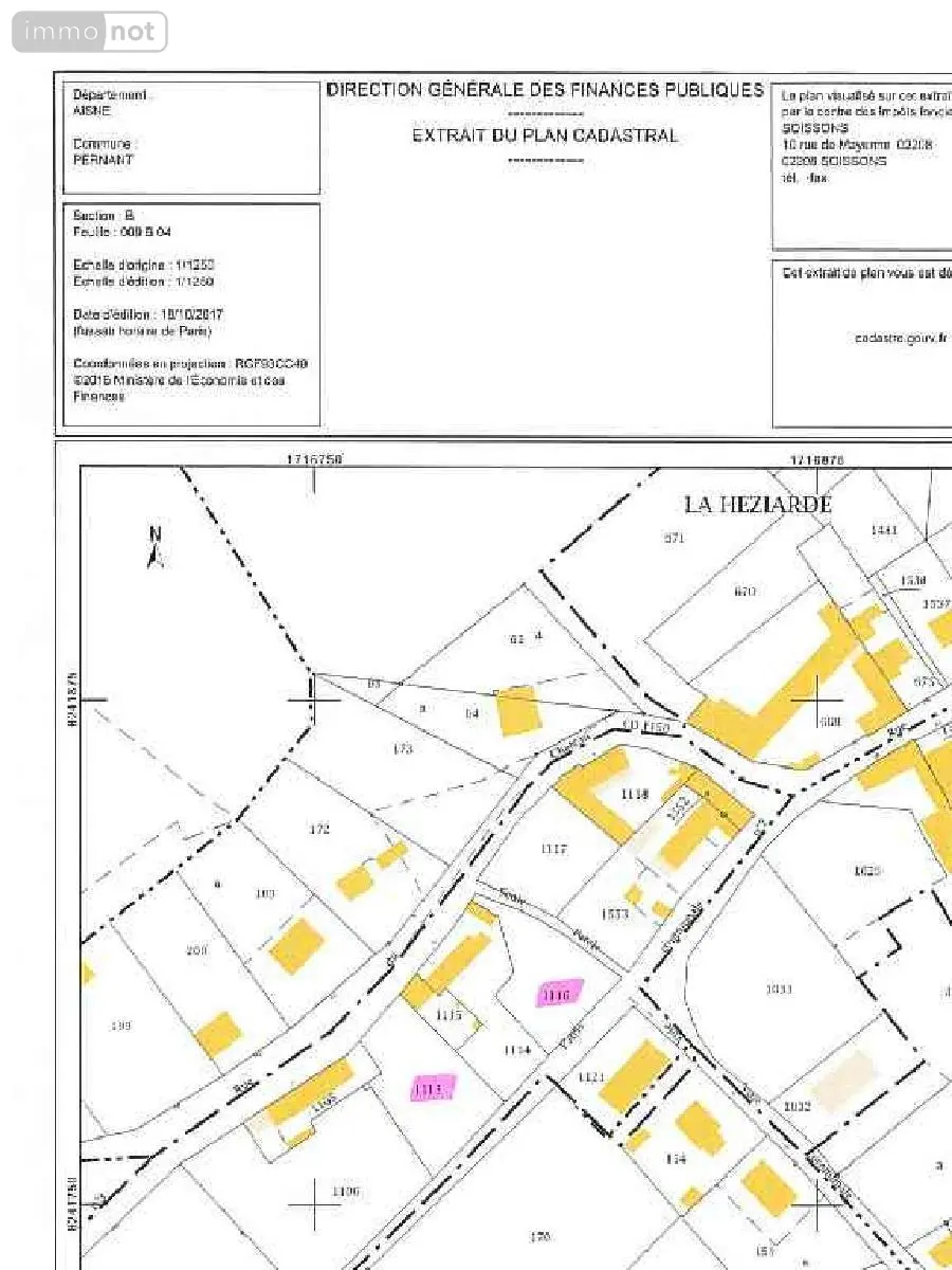 Terrain a batir a vendre Pernant 02200 Aisne 02 811 m2 53500 euros 02072-TB00485 002