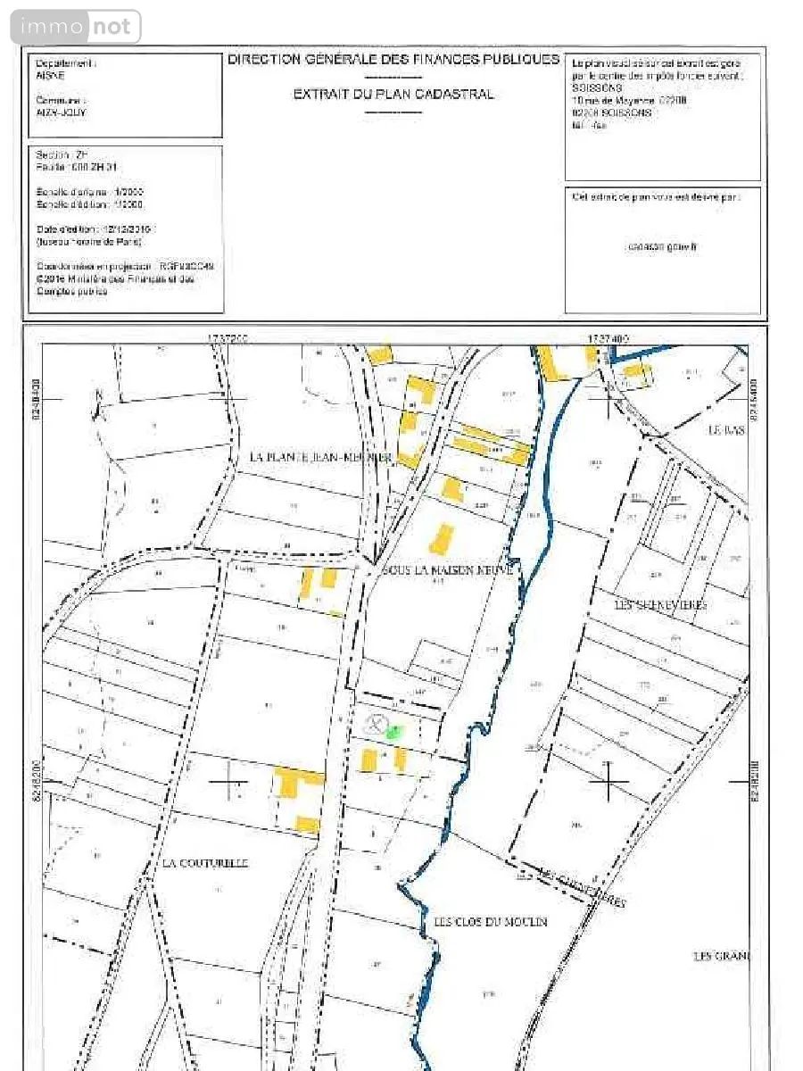 Terrain a batir a vendre Aizy-Jouy 02370 Aisne 02 851 m2 23000 euros 02072-TB00439 003