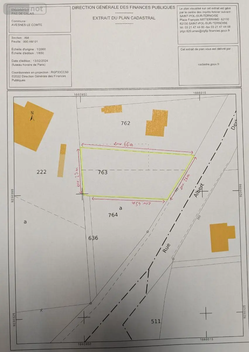 Terrain a batir a vendre Avesnes-le-Comte 62810 Pas-de-Calais 62 58780 euros 62112-TB01009 002