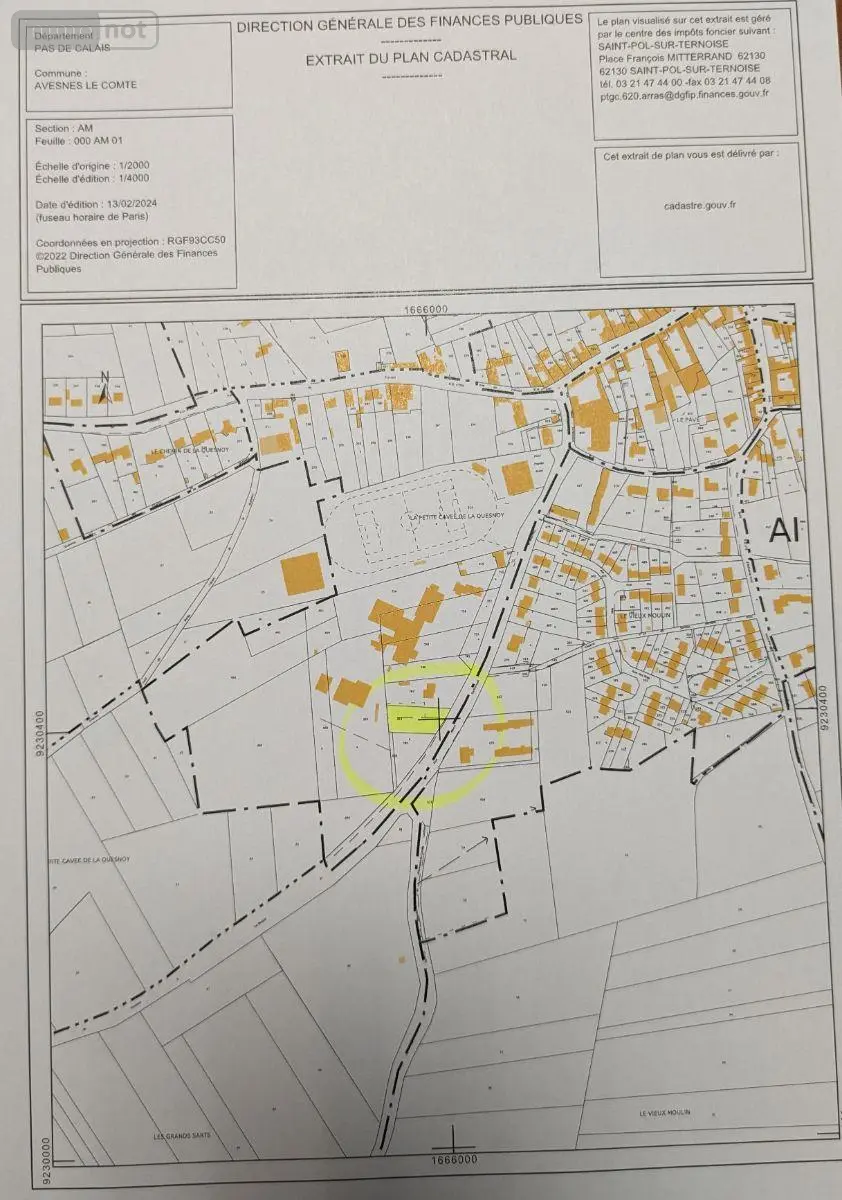 Terrain a batir a vendre Avesnes-le-Comte 62810 Pas-de-Calais 62 58780 euros 62112-TB01009 003