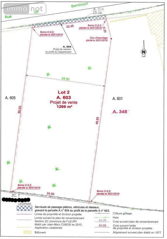 Terrain a batir a vendre Fleury 62134 Pas-de-Calais 62 32160 euros 2056 004
