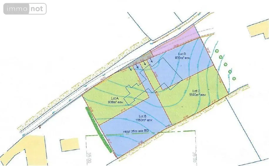 Terrain a batir a vendre Coray 29370 Finistère 29 1150 m2 54855 euros 29122-TAB-174-B 003