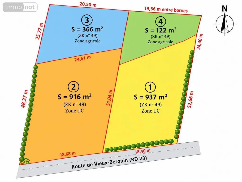 Terrain a batir a vendre Bailleul 59270 Nord 59 1853 m2 215000 euros F30171 002
