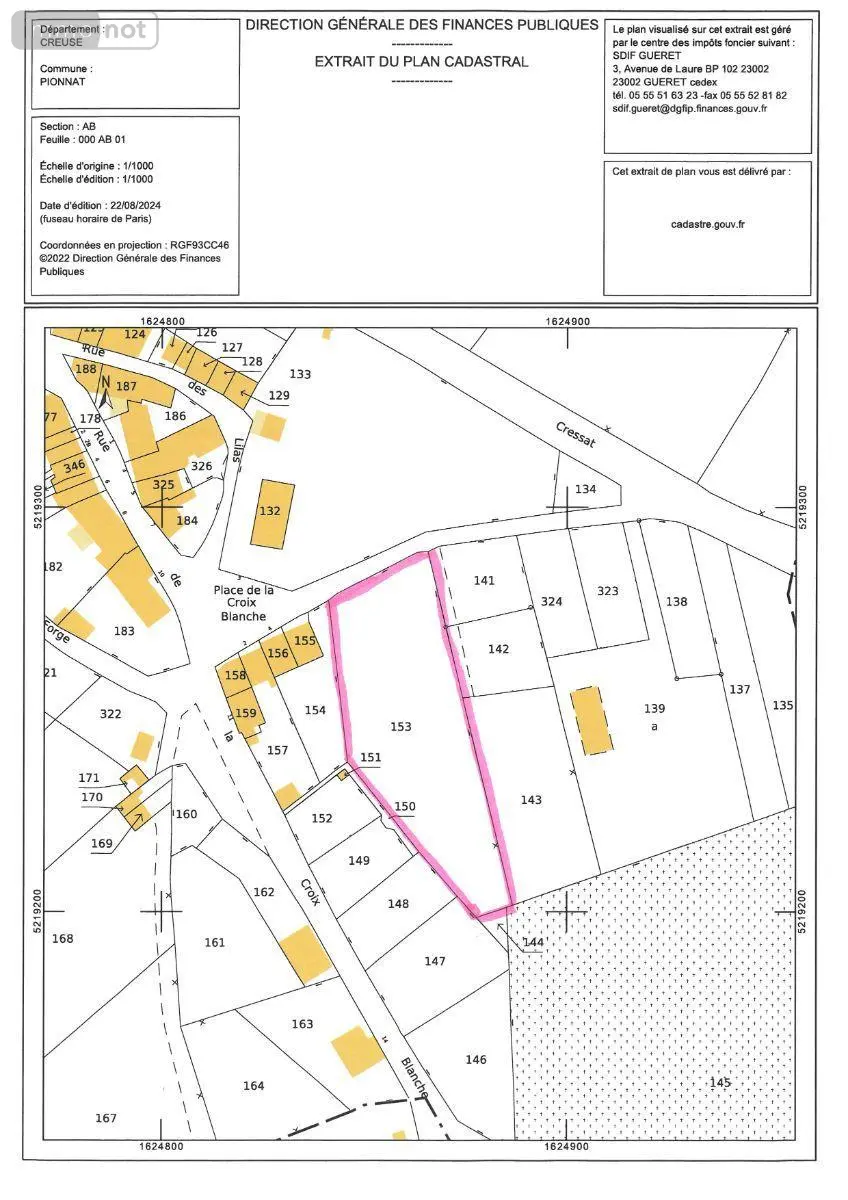 Terrain a batir a vendre Pionnat 23140 Creuse 23 13000 euros 10986/693 005