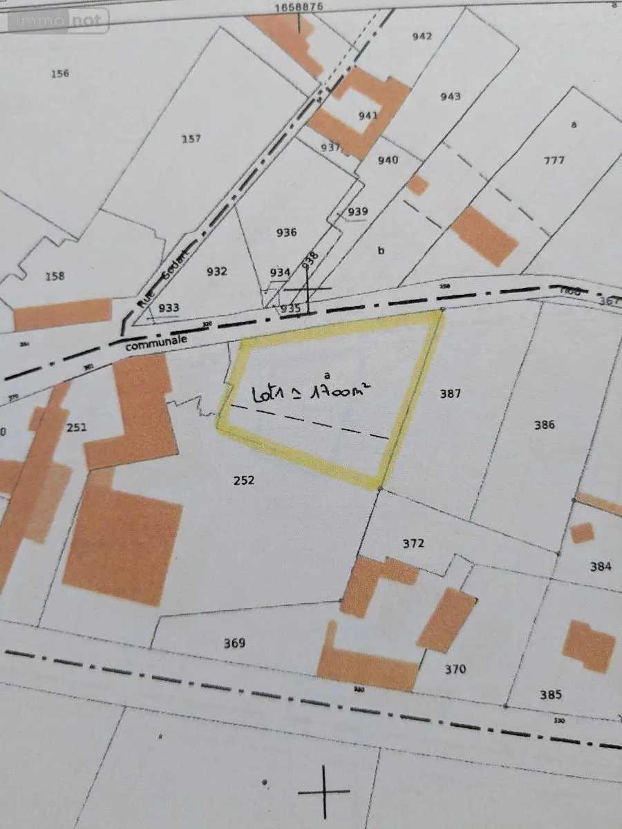 Terrain a batir a vendre Berlencourt-le-Cauroy 62810 Pas-de-Calais 62 1700 m2 42880 euros 2371 002