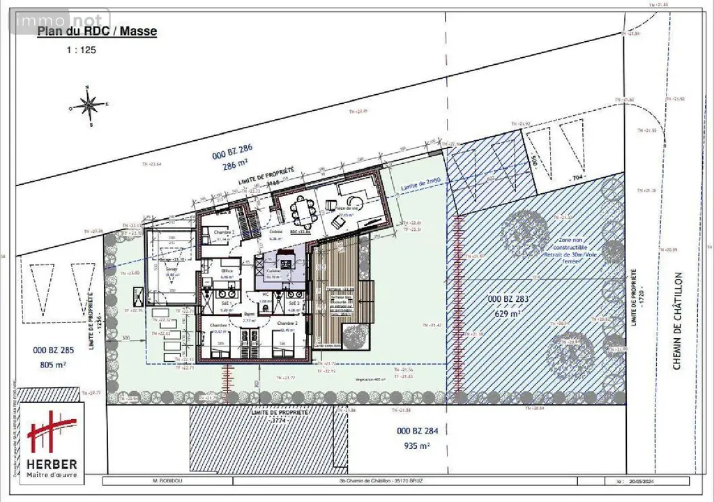 Terrain a batir a vendre Bruz 35170 Ille-et-Vilaine 35 149000 euros 35129-6352 003