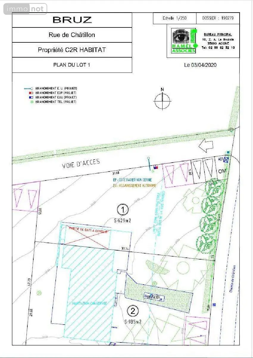 Terrain a batir a vendre Bruz 35170 Ille-et-Vilaine 35 149000 euros 35129-6352 004