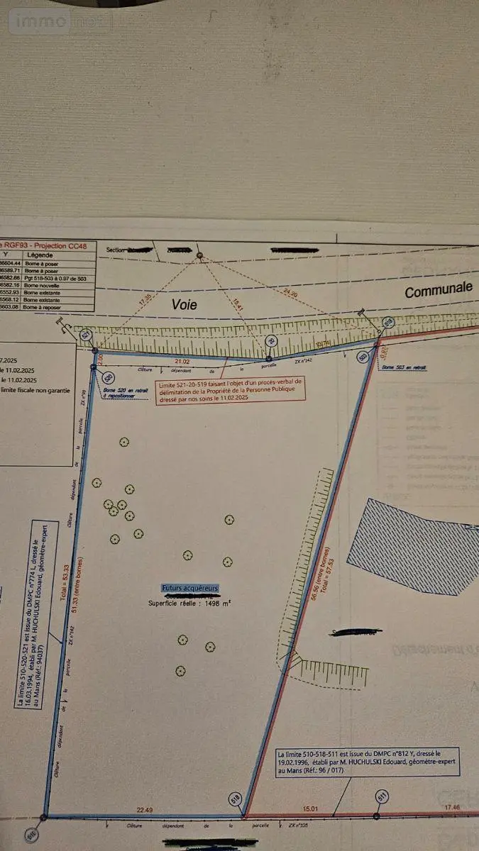 Terrain a batir a vendre Guécélard 72230 Sarthe 72 1498 m2 59990 euros HB-1794 004