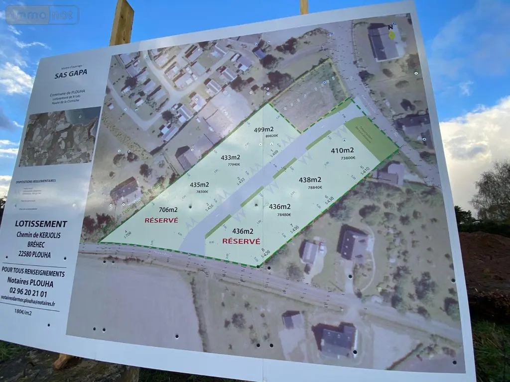 Terrain a batir a vendre Plouha 22580 Côtes-d'Armor 22 78352 euros TEBA-307 004
