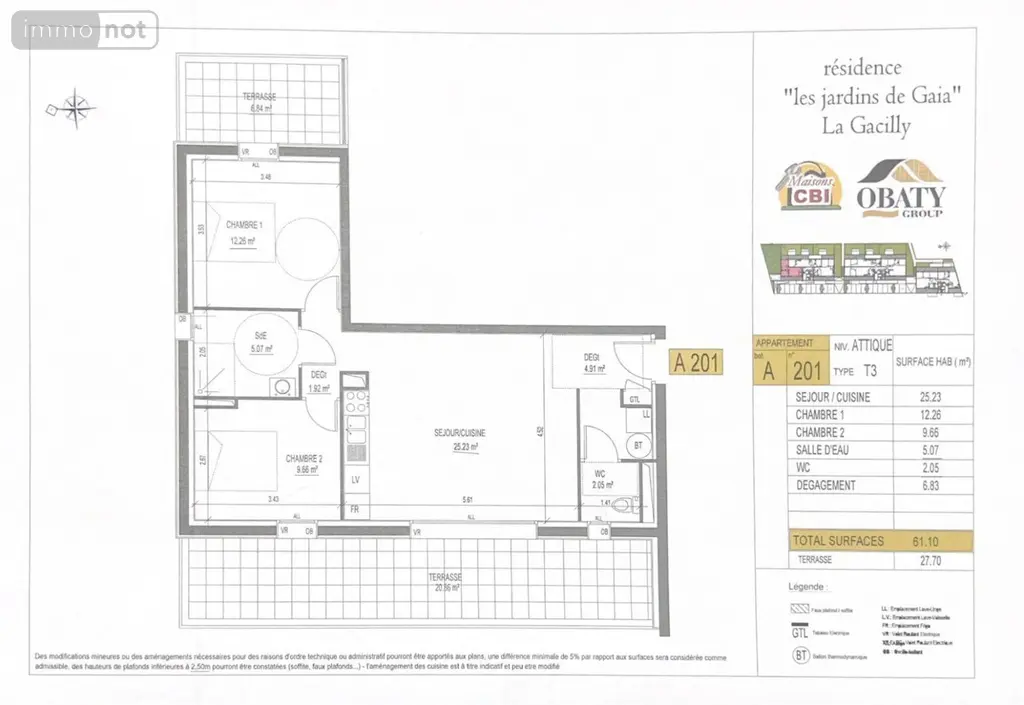 Appartement a vendre La Gacilly 56200 Morbihan 56 61 m2 3 pièces 238900 euros 009/1321 016