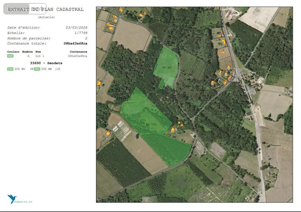 Terrains de loisirs bois etangs a vendre Sendets 33690 Gironde 33 31800 euros 33062-25 (lot1) 003