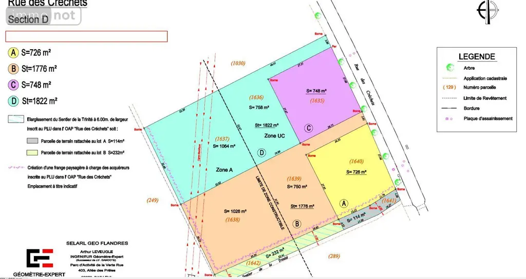 Terrain a batir a vendre Estaires 59940 Nord 59 748 m2 152830 euros D2492 001