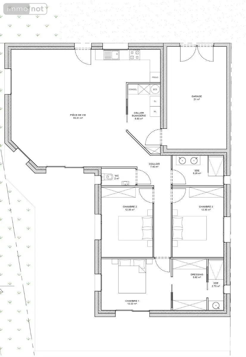 Terrain a batir a vendre Roscoff 29680 Finistère 29 168800 euros 29105/106 004