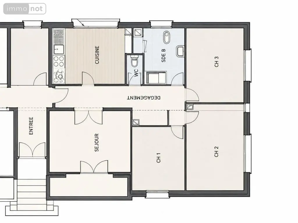 Appartement a vendre Chauny 02300 Aisne 02 72 m2 5 pièces 85600 euros 10075/615 002
