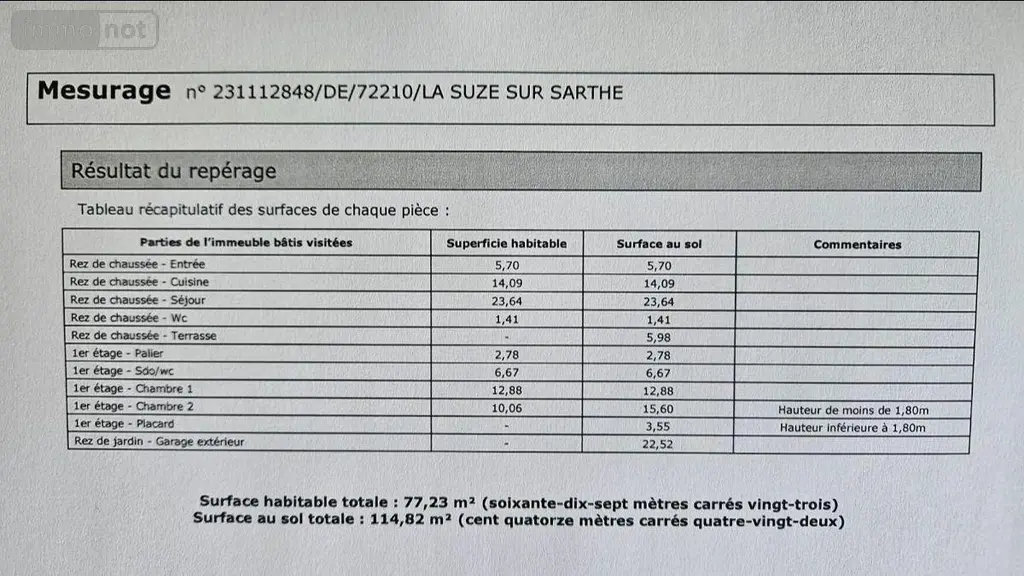 Maison a vendre La Suze-sur-Sarthe 72210 Sarthe 72 77 m2 3 pièces 126000 euros HB-1899 003