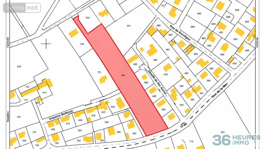 Terrain a batir a vendre Pouldreuzic 29710 Finistère 29 214840 euros CHEUVREUX RENNES-VI 006