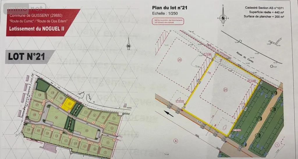 Terrain a batir a vendre Guissény 29880 Finistère 29 440 m2 43100 euros 046/2056 002