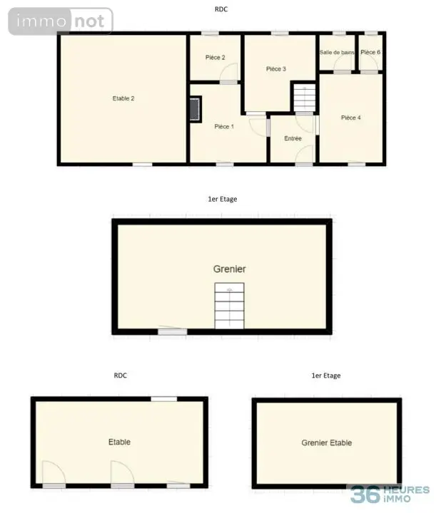 Maison a vendre La Trinité-Porhoët 56490 Morbihan 56 52 m2 4 pièces 51000 euros CHEUVREUX TP1-VI 010