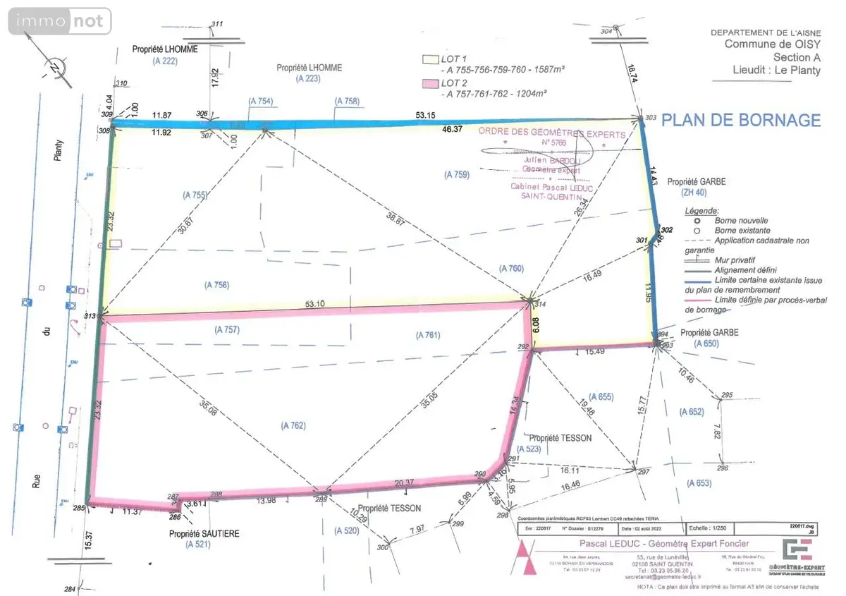 Terrain a batir a vendre Oisy 02450 Aisne 02 200 m2 35740 euros 087/2981 001