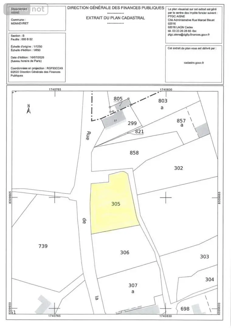 Terrain a batir a vendre Mennevret 02630 Aisne 02 757 m2 19400 euros 087/3120 001