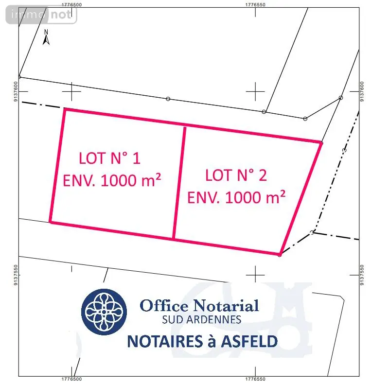 Terrain a batir a vendre Brienne-sur-Aisne 08190 Ardennes 08 1000 m2 33000 euros 021/2061 001