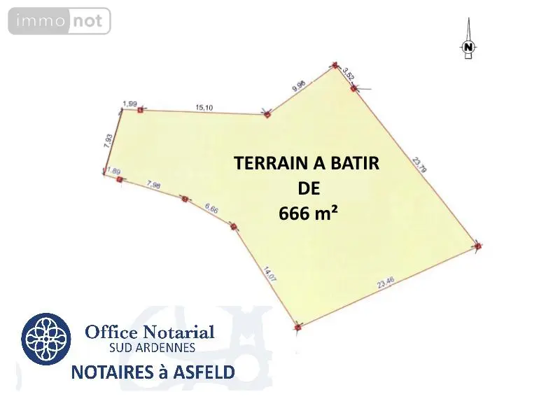 Terrain a batir a vendre Asfeld 08190 Ardennes 08 666 m2 48980 euros 021/2110 001