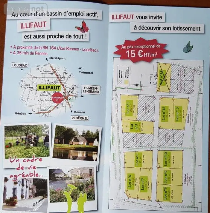 Terrain a batir a vendre Illifaut 22230 Côtes-d'Armor 22 973 m2 15 euros 121/830 001