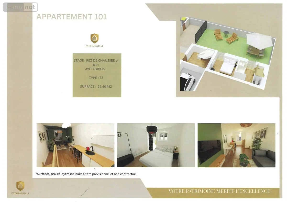 Appartement a vendre Tours 37000 Indre-et-Loire 37 40 m2 2 pièces 167560 euros 001/2499 001