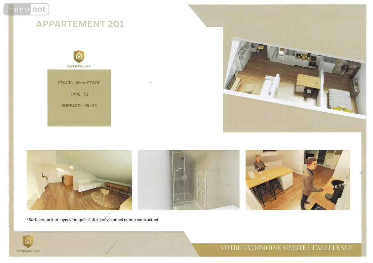 Appartement a vendre Tours 37000 Indre-et-Loire 37 58 m2 2 pièces 167560 euros 001/2501 001