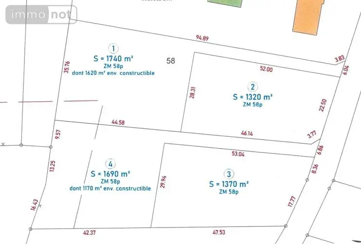 Terrain a batir a vendre Saint-Gravé 56220 Morbihan 56 1370 m2 42400 euros 22a 001