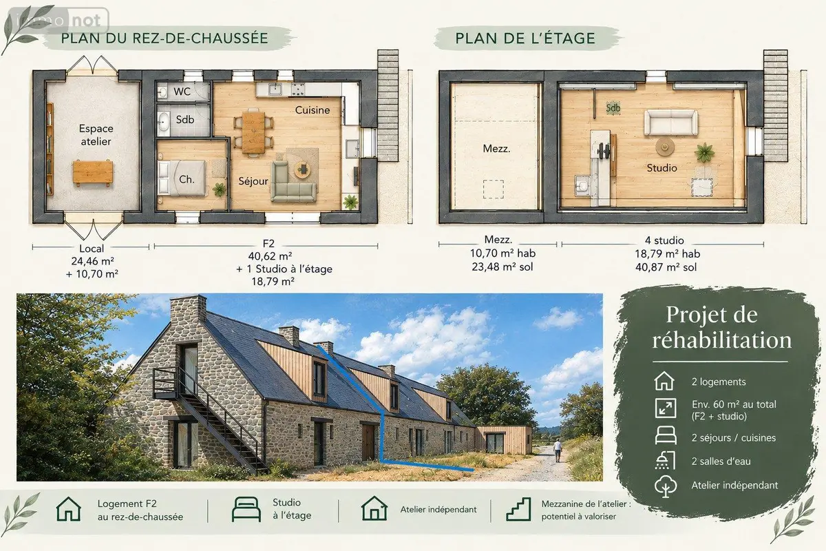 Maison a vendre Guipry-Messac 35480 Ille-et-Vilaine 35 80 m2 2 pièces 29000 euros 78/749-35078 001